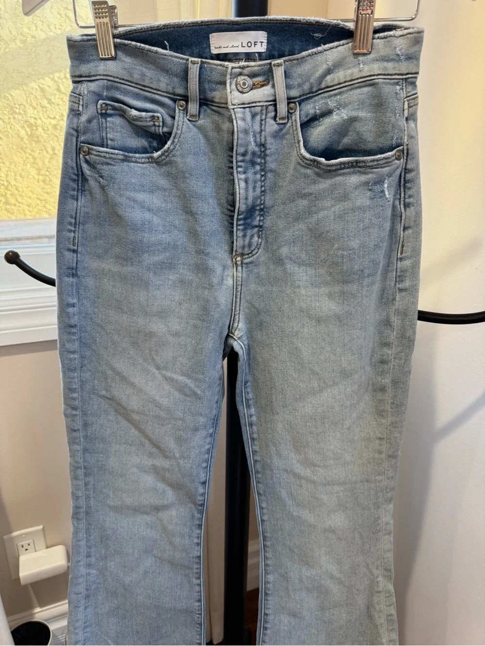 LOFT Light Wash High-Rise Wide  Jeans Light Blue Size 2/26 The Slim Flare